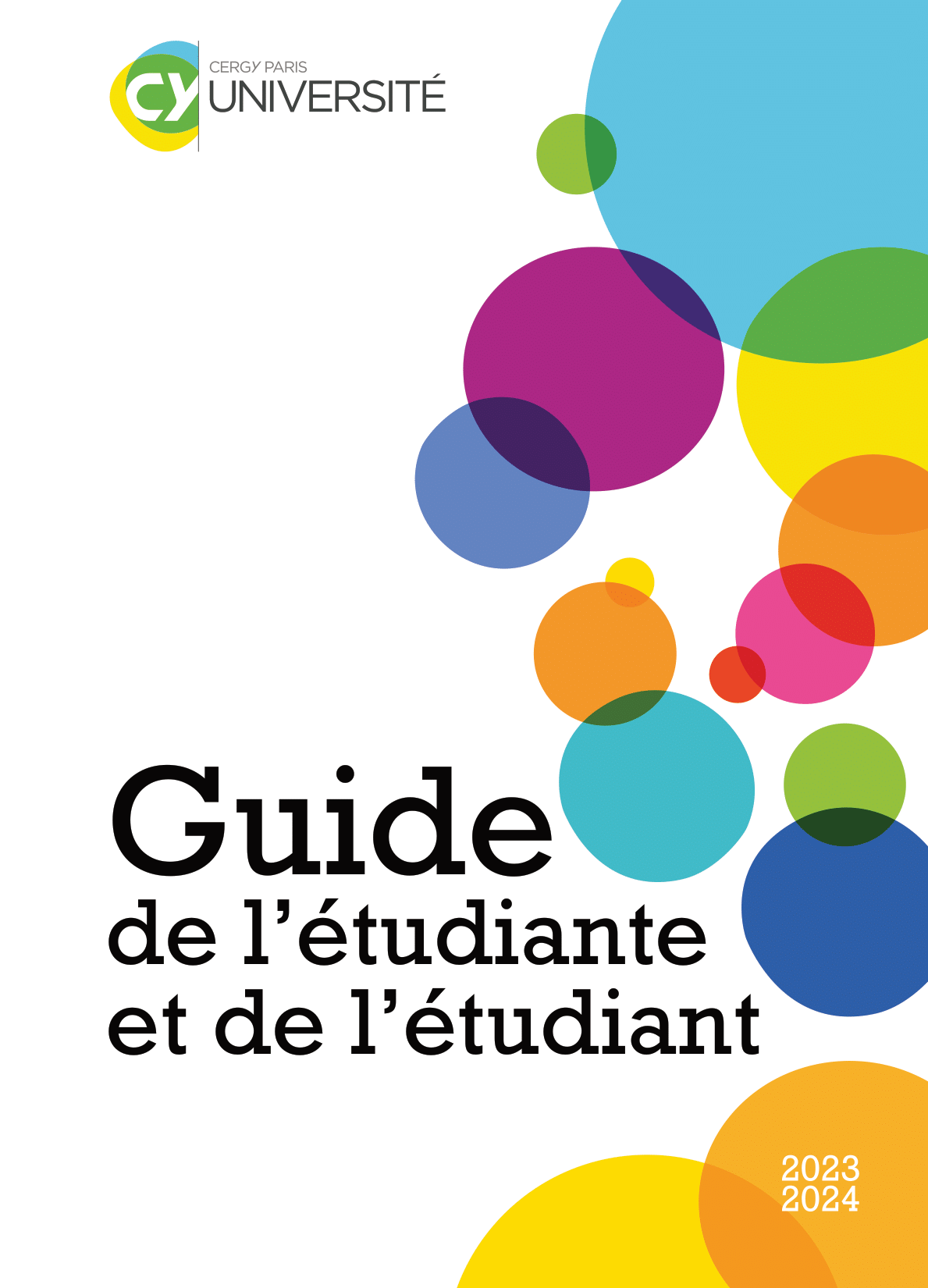 Page d'accueil livret guide de l'etudiant 2024